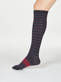 Thought Men's Perry Stripe Recycled Nylon Flight Compression Socks UK 7-11