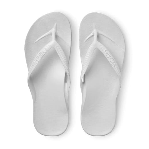 Archie's Footwear White Arch Support Flip Flops