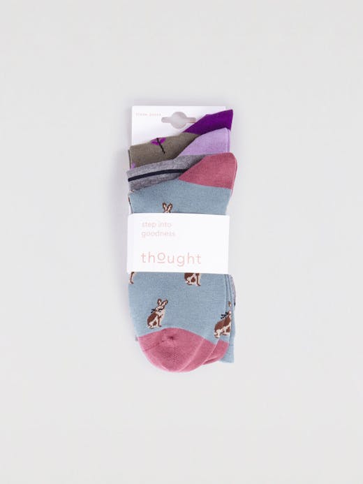 Thought Kiara Bunny Bamboo Sock Pack UK 4-7