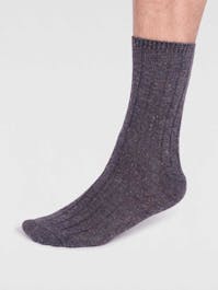 Thought Aaron Ribbed Wool Fleck Socks UK 7-11