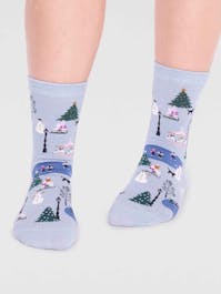 Thought Women's Goria Gots Christmas Scene Socks UK 4-7