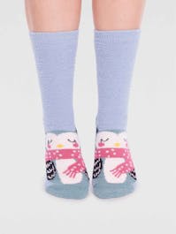 Thought Women's Recycled Polyester Fluffy Animal Christmas Socks UK 4-7