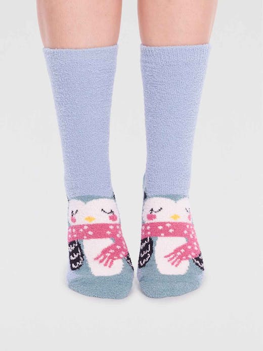 Thought Women's Recycled Polyester Fluffy Animal Christmas Socks UK 4-7