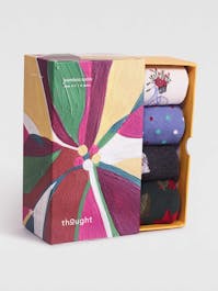 Thought Poinsettia Bamboo Christmas Bike Sock Box UK 4-7