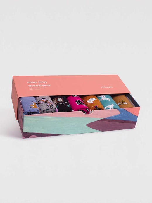 Thought Animal Collection Bamboo Sock Box UK 4-7