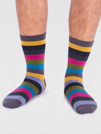 Thought Men's Jase Bamboo Stripe Socks UK 7-11