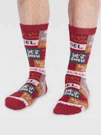 Thought Men's Caleb Gots Christmas Slogan Socks UK 7-11