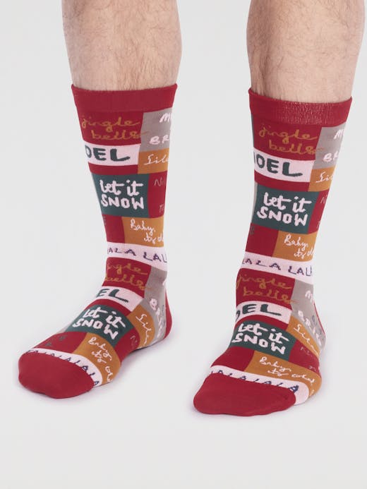 Thought Men's Caleb Gots Christmas Slogan Socks UK 7-11