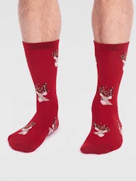 Thought Men's Celyn Gots Christmas Stag Socks UK 7-11