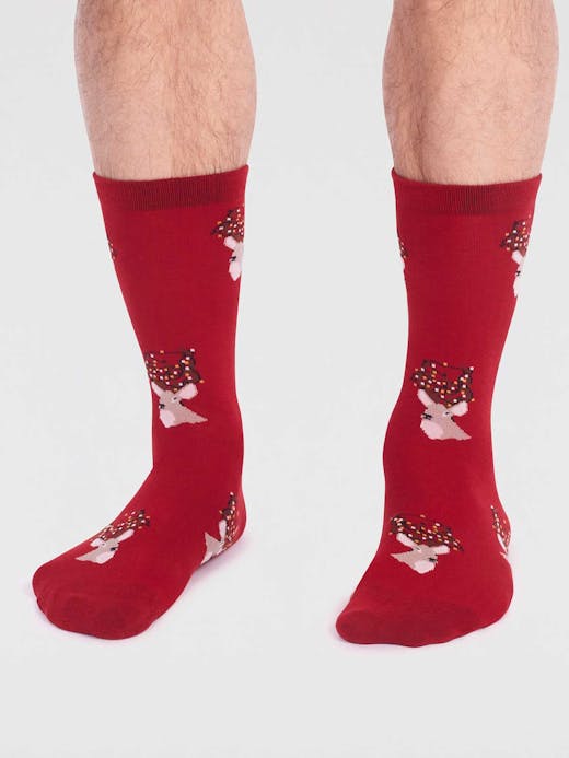 Thought Men's Celyn Gots Christmas Stag Socks UK 7-11