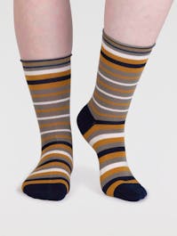 Thought Women's Lucia Bamboo Stripe Socks 4-7