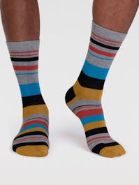 Thought Men's Maddock Bamboo Stripe Socks 7-11