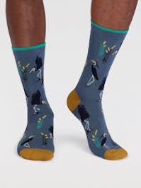 Thought Men's Gino Bamboo Heron Bird Socks 7-11