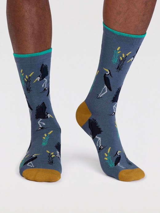 Thought Men's Gino Bamboo Heron Bird Socks 7-11