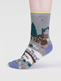 Thought Women's Lisette GOTS Organic Cotton Garden Socks UK 4-7