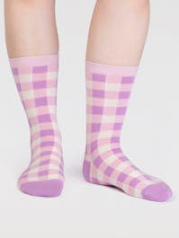 Thought Women's Laie GOTS Organic Cotton Check Socks UK 4-7