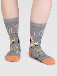 Thought Women's Genevieve GOTS Organic Cotton Fairground Socks UK 4-7