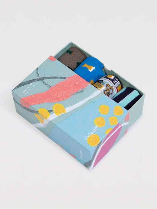 Thought Riko Organic Cotton Beer Sock Box UK 7-11