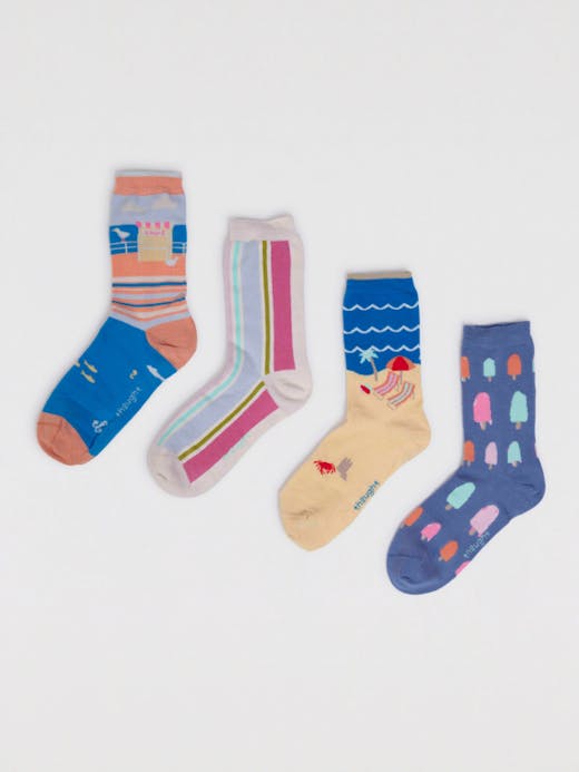 Thought Women's Koray Bamboo Seaside Sock Box UK 4-7