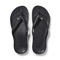 Archie's Footwear Black Crystal Arch Support Flip Flops