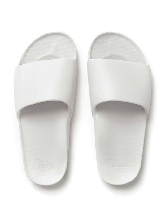Archies Footwear White Arch Support Slides