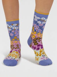 Thought Women's Marguerite Floral Organic Cotton Socks UK 4-7