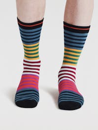 Thought Men's Falon Stripe Bamboo Socks UK 7-11