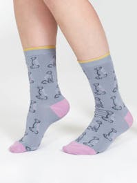 Thought Outline Animal Bamboo Socks Blue Dog UK 4-7