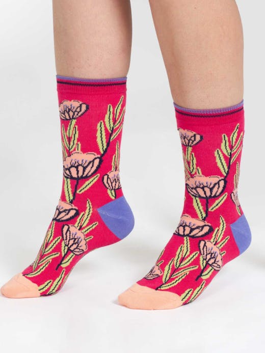 Thought Painterly Bamboo Floral Socks UK 4-7