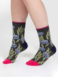 Thought Painterly Bamboo Floral Socks UK 4-7