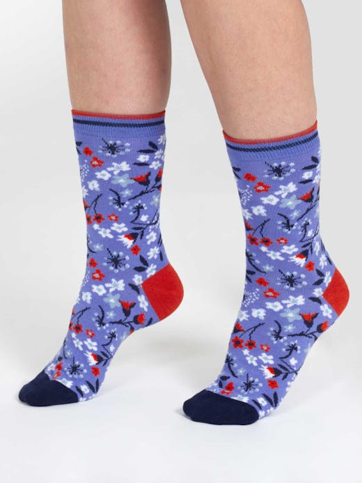 Thought Ditsy Floral Bamboo Crew Socks UK 4-7