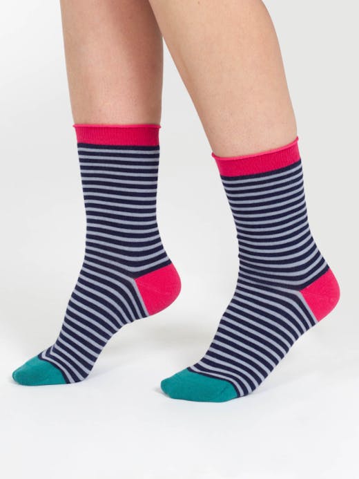 Thought Stripe Bamboo Crew Socks UK 4-7