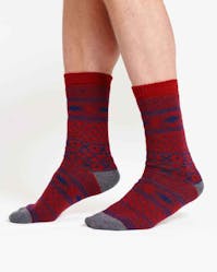 Thought Patterned Wool Crew Socks UK 7-11