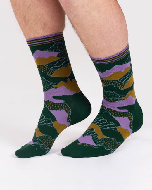 Thought Mountain Range Bamboo Crew Socks UK 7-11