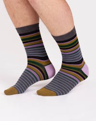 Thought Thick Multi Stripe Bamboo Crew Socks UK 7-11