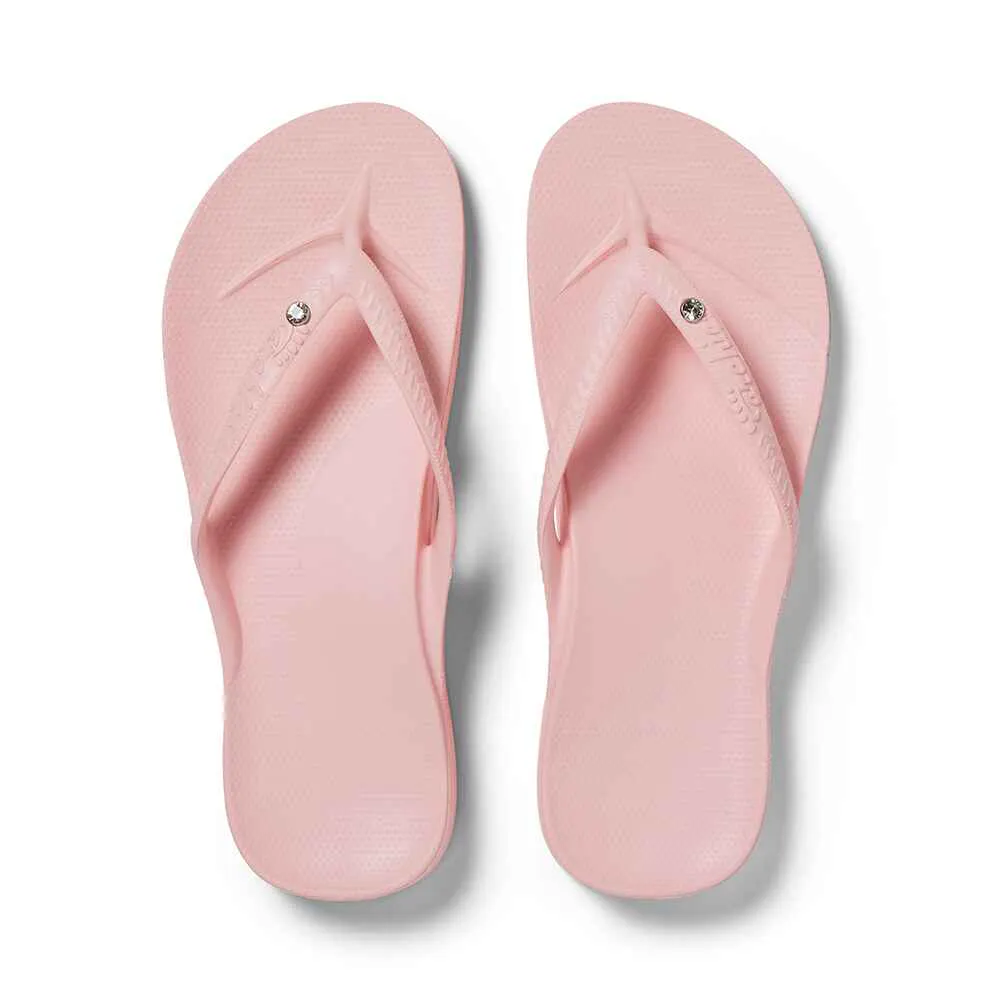Archies Arch Support Flip Flops in Pink Crystal