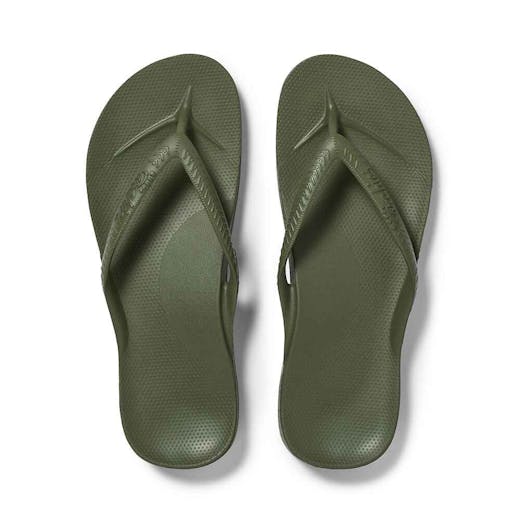 Archies Footwear Khaki Arch Support Flip Flops