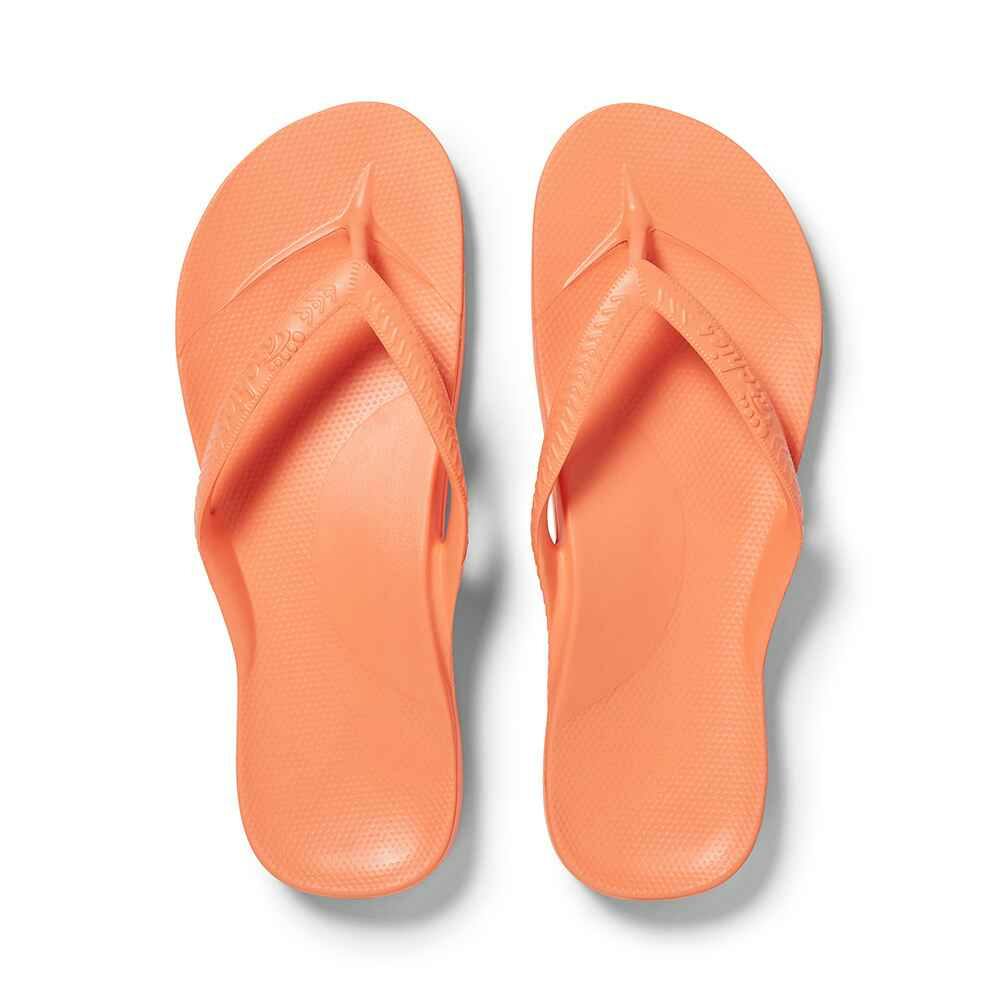 Archies Arch Support Flip Flops in Peach Archies Peach