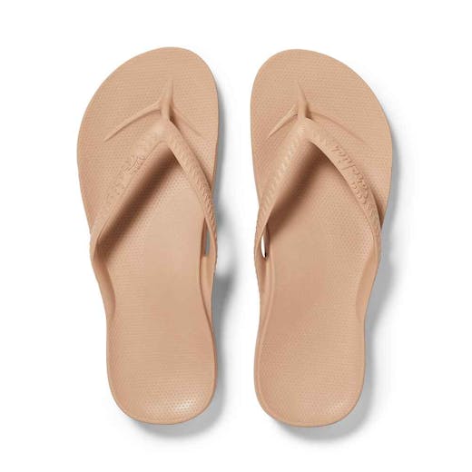 Archies Footwear Tan Arch Support Flip Flops