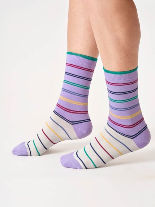 Thought Colour Block Stripe Bamboo Socks UK 4-7