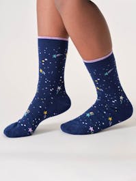 Thought Stars and Moons Bamboo Crew Socks UK 4-7