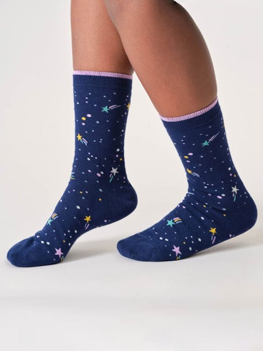 Thought Stars and Moons Bamboo Crew Socks UK 4-7