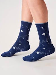 Thought Stars and Moons Bamboo Crew Socks UK 4-7