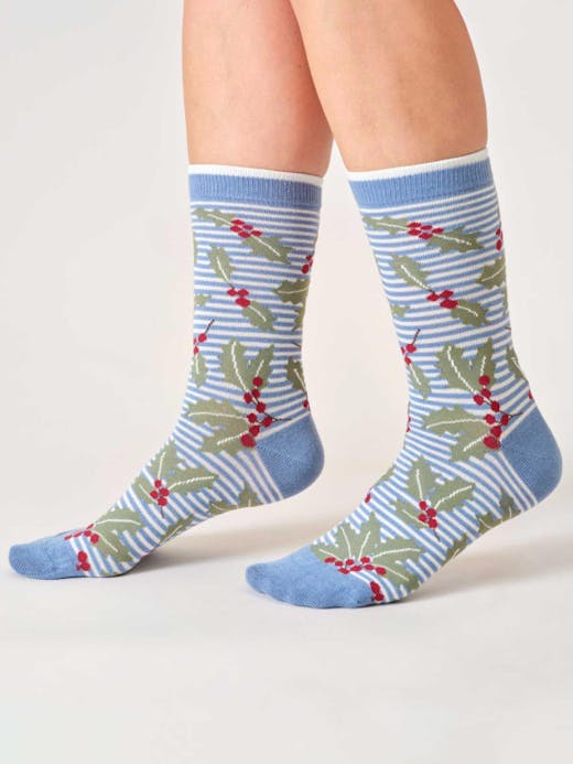 Thought Holly and Berries Bamboo Socks UK 4-7