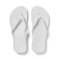 Archies Footwear White Crystal Arch Support Flip Flops