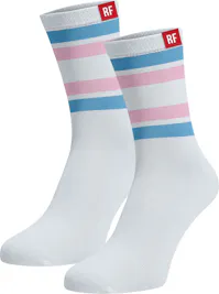 Red Fraktion White Socks with Stripes