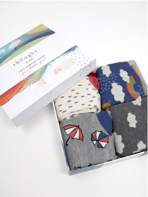 Thought Kids Overcast Bamboo Kids Weather Socks Gift Box