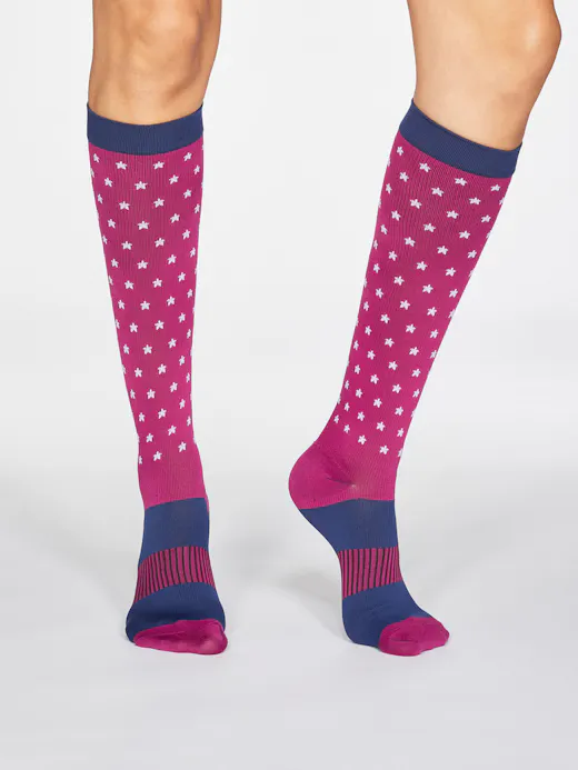 Thought Billie Star Recycled Nylon Flight Compression Socks